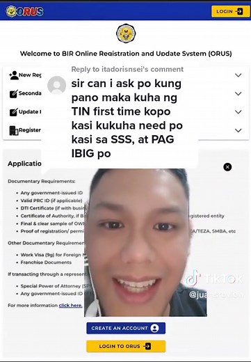 Replying to @itadorisnsei 3 ways on how to get your Taxpayer Identification Number or (Tin) #Bir #tin #taxes #orus orus.bir.gov.ph/home #Tin #Bir #taxes #how #register #online #taxpayer #taxes