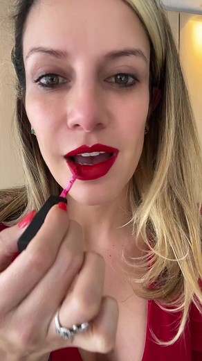 Lipstick Application Tutorial with a Bold Red Look
