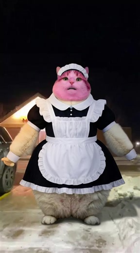 Cat maid #fyp #viral #dancechallenge #abracadabra #cat | cat dancing