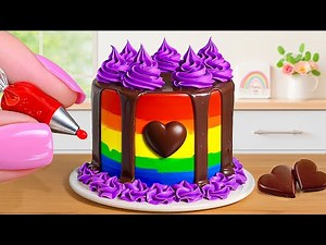 Rainbow Cake Recipe Hacks with Chocolate Decorating Ideas