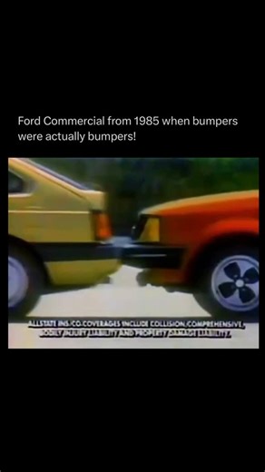 How Everything Works on Instagram: "In 1985, Ford released a light-hearted TV commercial for the Escort to show off its “5 mph bumpers”—thick, energy-absorbing bars engineered to survive low-speed impacts without taking damage. The ad featured the Escort casually nudging shopping carts, poles, and other obstacles to demonstrate that its bumpers could literally take a hit and keep going. It was a playful reminder of a time when bumpers were built for durability and practicality rather than sleek 
