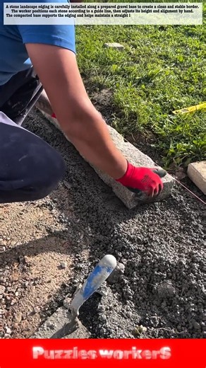 Perfectly Installing Stone Garden Edging by Hand! 👷 So Satisfying!