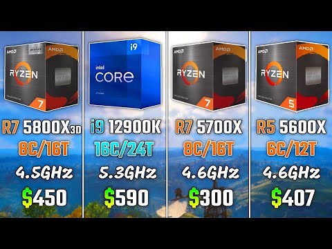 RYZEN 7 5800X3D vs i9-12900K vs RYZEN 7 5700X vs RYZEN 5 5600X | Test in 5 Games | 1440p