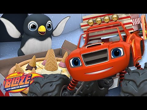 Blaze Delivers Pizza to Penguins! 🍕 w/ AJ | Blaze and the Monster Machines