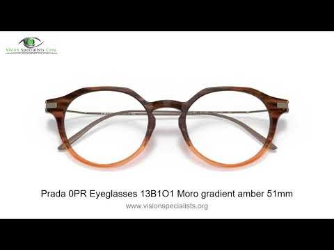 Prada 0PR Eyeglasses 13B1O1 Moro gradient amber 51mm