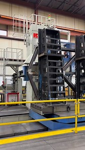 Milling a massive welded fixture in the high bay on the Kuraki horizontal boring mill. 🗜️ This machine’s the real deal, installed down to bedrock, with a 110” x 110” table, and 240” inches of travel in the X, and 160” in the Y. And it’s not just the machine, it’s the talent that knows how to run it. Our team member here is a master of this craft! | Precise Tool and Manufacturing