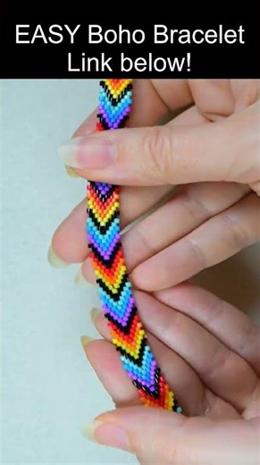 DIY Colorful Boho Brick Stitch Bracelet Step By Step!