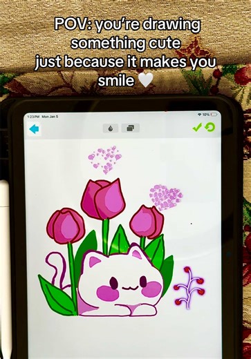 A little drawing, a lot of calm 🤍 Hope this brings you a soft smile 🌷 #cuteart #drawingvibe #cozyvibes #digitaldrawing #relaxingart