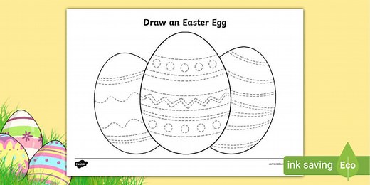 EYFS Draw an Easter Egg Pencil Control Activity
