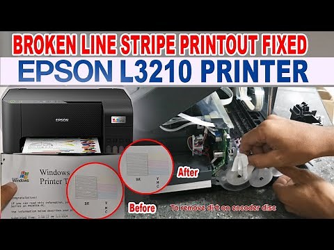 EPSON L3210 EcoTank PRINTER BROKEN LINE STRIPE PRINTOUT PROBLEM FIXED.
