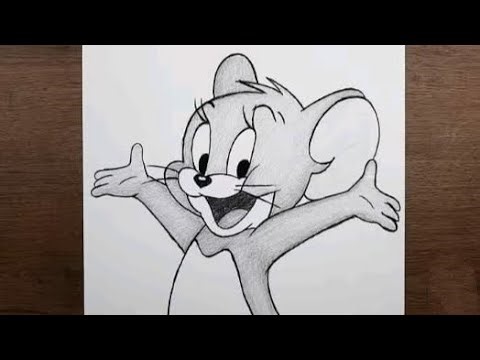 Cute Cartoon jerry 🤩 Drawing ✏️ | Pencil Sketch Art | Satisfying Drawing 😍 step by step// #cartoon 😀