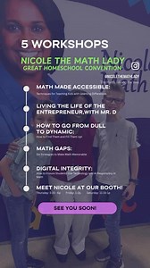 We’re here!! 🎉 the fun starts TODAY at the @greathomeschoolconventions in MO! So many amazing workshops this weekend💜 Be sure to stop by our table to say hey 👋 | Nicole the Math Lady
