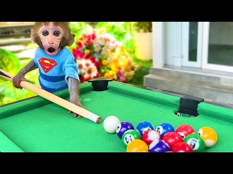 Bon Bon plays billiards in front of his house