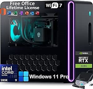 Amazon.com: Dell Alienware Aurora R16 Gaming Desktop 2025 - NVIDIA RTX 5080 GDDR7 (Beats 4090) • Intel Ultra 9 285K(AI NPU) • Win 11 Pro & Office License, External DVD, WiFi 7(64GB DDR5 | 8TB SDD | 2TB HDD) : Electronics
