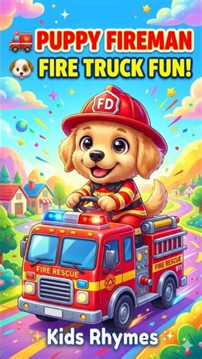 🐶🚒 पप्पी फायरमैन आया | Fire Truck Song for Kids | Nursery Rhymes Hindi English