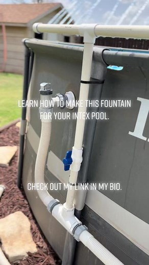 Learn how to make this fountain for your intex pool. Its so easy link in bio. #intexpools #diypoolfountain