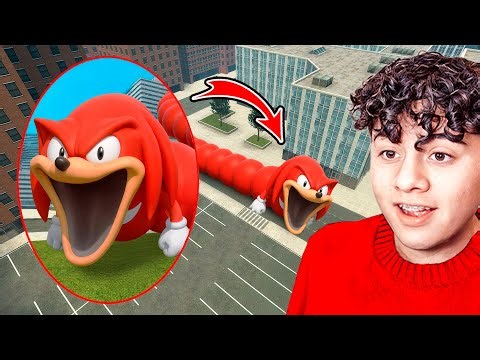 Un DRON capta a KNUCKLES GUSANO HAMBRIENTO en la CIUDAD