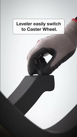 Easily Switch Adjustable Levelers To Caster Wheels #tablelegs #steeltablelegs