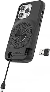 14 Pro Phone Case with Built-in 3 ft USB-C Charging Cord (13 Pro and 13 Compatible) Protective Silicone Case, USB Adapter, Lightning Port for Plug-in Charging and Data sync