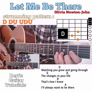 Let Me Be There - Olivia Newton-John guitar chords w/ lyrics & strumming tutorial | Bert's Guitar Tutorials