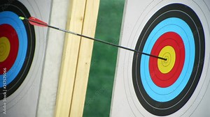 shooting arrow to target Stock Video