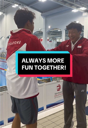 When pre-race routine is also bestie routine 🤝 #swimming #bahrain2025 #abba