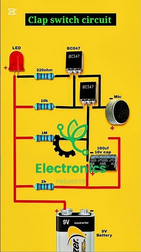Clap Switch circuit diagram #shortvideo #electricalguru #trending #trending #batterytechnology
