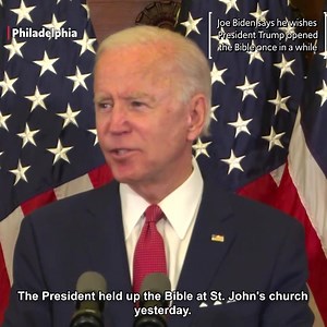 6.9K views · 217 reactions | WATCH: Former Vice President Joe Biden said President Trump should open the Bible instead of brandishing it at an event in Philadelphia Tuesday morning. | WMTV 15 News | Facebook