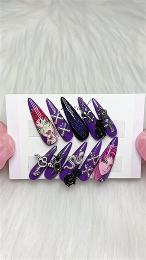 推し活ネイルチップ💅 今回のデザインはヒプノシスマイク~波羅夷空却~🎤💜 #痛ネイル #ネイルチップ #ヒプマイ #推しネイル #波羅夷空却