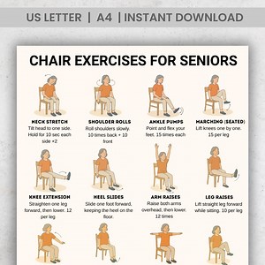 Chair Exercises for Seniors Printable, Seated Workout Chart, Gentle Senior Fitness, Low Impact Routine, Instant Download - Etsy Canada