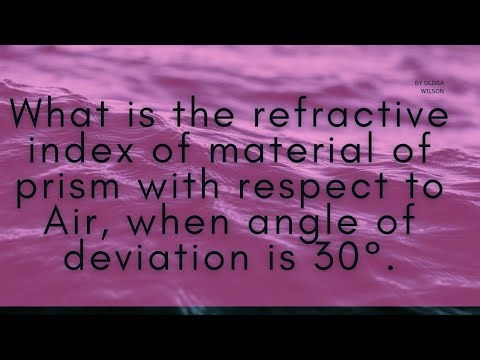 What is refractive index of material when angle of deviation is 30°