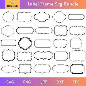Vintage Label Frames SVG Bundle | Decorative Borders Clipart - Etsy