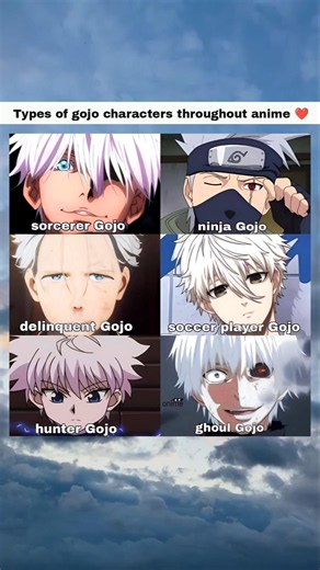 Types of gojo characters throughout anime ❤️#anime #jjk #jujutsukaisen #gojo #kakashi #viral