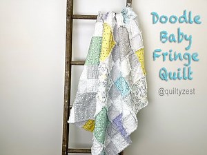 Doodle Baby Fringe Quilt tutorial