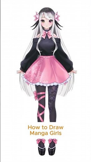 How to draw Manga Girls by Asia Ladowska #shorts
