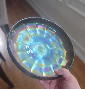 Imperial Carnival Glass Floral and Optic Footed Ice Cream Shaped / Low Cupped Bowl in Smoke - Etsy