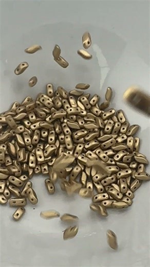Storm Duo 2 Hole Bead Aztec Gold 01710 #czechseedbeads #beadpouring #asmr