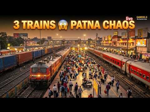 Patna Junction FULL CHAOS 😱 19435 Express WAP7 + Crowd + Multi Train Scene 🔥#viral #train #patna