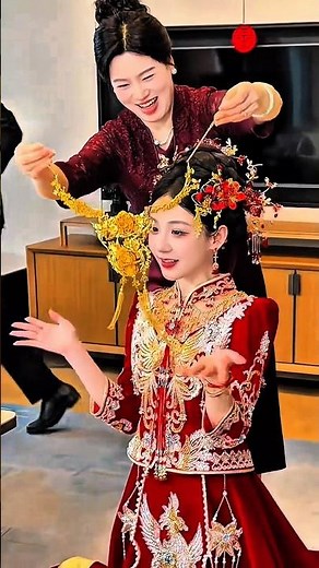 Red Bride, Pure Love ❤️✨A Smile More Beautiful Than Her Dress 🌸Traditional Elegance in Every Moment