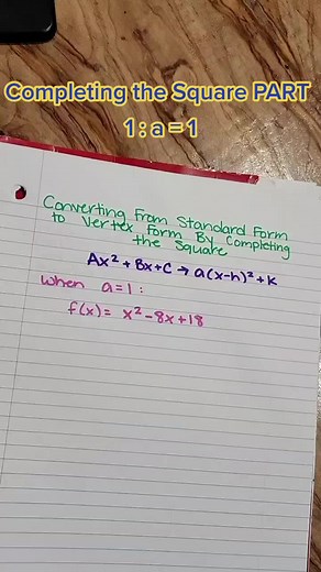 Completing the Square Made Easy for Algebra 2 Students