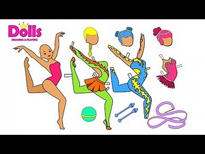 🤸‍♂️🤸‍♀️PAPER DOLL GYMNASTIC GIRL COSTUME WARDROBE WITH CLOTHES FOR DOLLS DRAWING & PLAYING