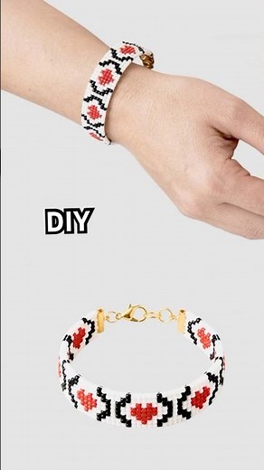 Beading loom technique DIY bracelet pattern #shorts #bracelet