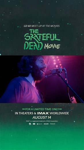 Meet-Up at the Movies returns in one month!⚡On August 14, The Grateful Dead Movie hits theaters and IMAX® screens around the world. Tickets are on sale now at meetupatthemovies.com. | Grateful Dead