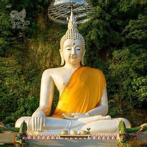 [Hot Item] Factory Outdoor Buddhist Religious Stone Giant Garden White Marble Thailand Buddha Statues