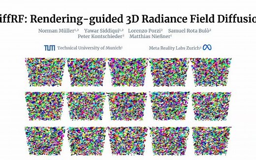 [Diffusion NeRF进展]慕尼黑工业大学、Meta研究院提出DiffRF (也许是首次)基于扩散模型的3D辐射场生成方法