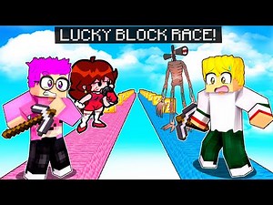 LANKYBOX Has A LUCKY BLOCK RACE In MINECRAFT! (ft. SIREN HEAD, MARIO, CARTOON CAT, AND MORE!)