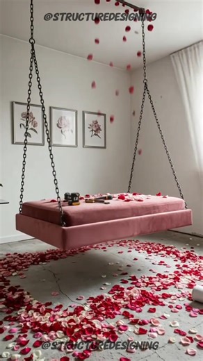 This Rose Petal Swing Bedroom Is Pure Romance #shorts #design