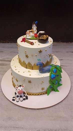 How to make fondant peacock / krishna theme cake / cake topper #fondant #peacock #krishna #cake