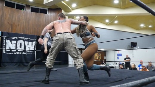 Double knee backbreaker. Full match available on IWTV #IWTV #indywrestling #NOW #entertainment #prowrestling #wrestlers #valleyfield #bringit | New Outlaws Wrestling - NOW