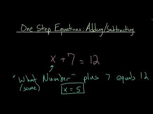 One Step Equations: Addition and Subtraction